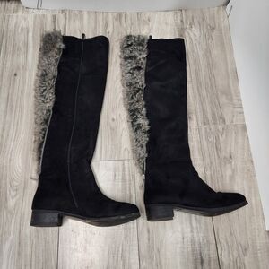 Luichiny Knee Suede Faux Fur High Boots Woman's Size 7